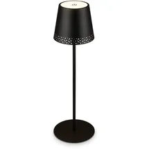 Brilo Akku-Tischleuchte mit Perforierung Schwarz 2,6W