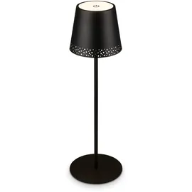 Brilo Akku-Tischleuchte mit Perforierung Schwarz 2,6W
