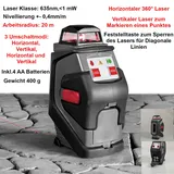 Mauk Kreuzlinienlaser 360° Kombilaser Nivelliergerät Automatik Nivellierer Messgerät