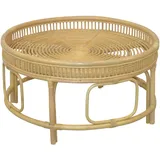 Hofmann Living And More Couchtisch Beige Rattan 75 x 41 x 75 cm