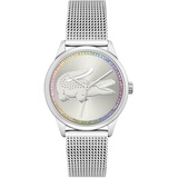 Lacoste Analog Quarzuhr für Damen mit Silbernes Edelstahl-Mesh-Gliederarmband - 2001259