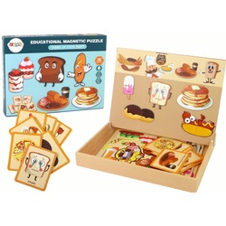 LEAN Toys Puzzle Kinder Puzzle Magnetpuzzle Essen Lebensmittel Kinderpuzzle 36 Teile, Puzzleteile