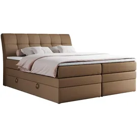 MKS Meble Boxspringbett, Braun, Textil, 2-Sitzer, H3, Rechteckig, 140x200 cm, Schlafzimmer, Betten, Boxspringbetten