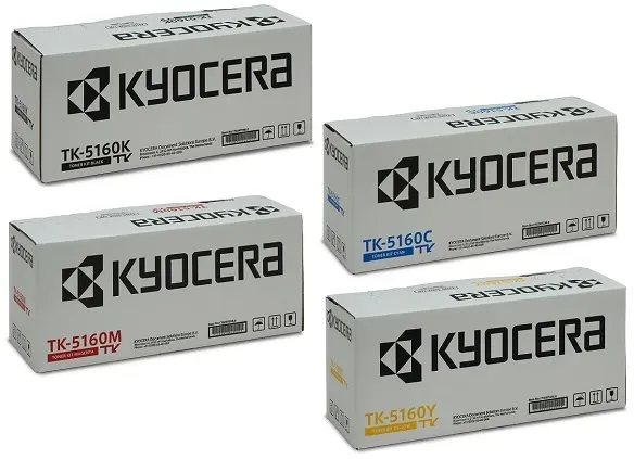 Kyocera Toner-Set TK-5160 Schwarz Cyan Magenta Yellow P7040 P7040cdn P7040cdw Toner Set Multipack 4-Pack 4er TK5160 TK-5160K TK-5160C TK-5160M TK-5160Y