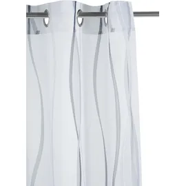 OTTO home Gardine OTTO HOME "Dimona" Gr. 5, bunt (weiß, silberfarben, grau), B:140cm H:265cm, Voile, Polyester, Gardinen, Gardine, 2-er Set, transparent, Voile, Polyester, Wellen