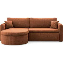 WFL GROUP Ecksofa Cord 4-Sitzer Orange