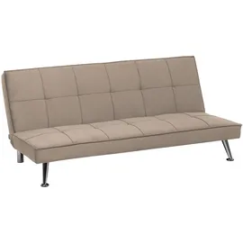 Beliani Schlafsofa HASLE Stoff Sandbeige 3-Sitzer