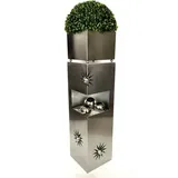 Harms Import Pflanzsäule Sonne 28 x 28 x 102 cm silber