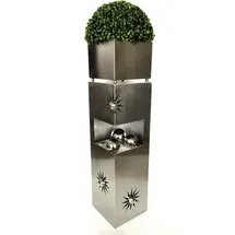 Harms Import Pflanzsäule Sonne 28 x 28 x 102 cm silber