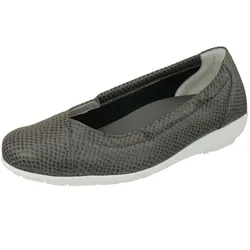 Ballerina NATURAL FEET "Collien", Damen, Gr. 39, grau, Leder, elegant, Schuhe Ballerina, mit stoßhemmender Sohle