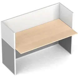 Tischtrennwand-Set mit Tisch PRIMO, magnetisch, 1 Platz, Birke