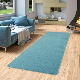 Snapstyle Hochflor Langflor Teppich Läufer Cottage Petrol, 100x300cm