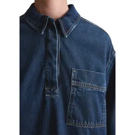 Marc O'Polo DENIM "aus reiner Bio-Baumwolle", Damen, Gr. XS, Normalgrößen, blau (dunkelblau), Obermaterial: 100% Baumwolle, unifarben, oversize knielang, normaler Saum, Kleider