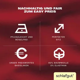 schlafgut Easy Jersey Elasthan Boxspring 180 x 200 - 200 x 220 cm red deep