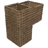 KOUBOO 1060100 Sweater Weave Handwoven Wicker Stair Step Basket, 15" x 9.5" x 16", Coffee Brown