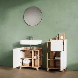 livinity Livinity® Unterschrank, Marano, Sonoma/Weiß, 50 x 90 cm mit Tür und Schublade