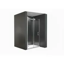Buylando Viktoria Nischendusche mit Schiebetür 125 x 195 cm 125x195 cm Silber/Transparent