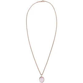 Elli Halskette Oval Solitär Anhänger mit Rosenquarz 925 Sterling Silber Rosévergoldet
