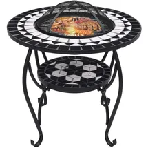 vidaXL Feuertisch Mosaik Ø 68 cm Schwarz