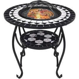 vidaXL Feuertisch Mosaik Ø 68 cm Schwarz