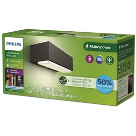 Philips LED-Wandleuchte Aluminium 7,6 cm spritzwassergeschützt anthrazit