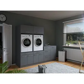 laundreezy Mehrzweckschrank-Set 236 x 200 x 68 cm Grau