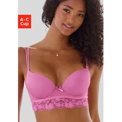 Push-up-BH VIVANCE, Damen, Gr. 70, Cup A, pink, Microtouch, Spitze, Obermaterial: 60% Polyamid, 35% Polyester, 5% Elasthan, feminin, BHs, mit Bügel und Spitze entlang der Unterbrust, sexy Dessous