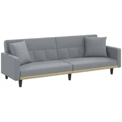 vidaXL Schlafsofa mit Kissen Hellgrau Stoff