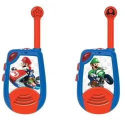LEXIBOOK Mario Kart Walkie-Talkies bis zu 2km Reichweite mit Morse-Licht-Funktion und Gürtelclip
