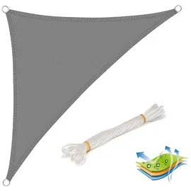 Woltu Sonnensegel Dreieck HDPE 400 x 400 x 400 cm Grau
