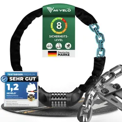 Kettenschloss mit Vierkant-Kette & Zahlencode 90cm - Bestseller,oft gekauft,Zubehör