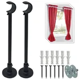 parpyon® 2 Halterungen für Gardinenstangen aus Metall von 20 – 22 mm, Halterungen für Gardinenstangen – Handlauf an der Wand, robustes Material zum Aufhängen italienisches Produkt (859N, 20-22 mm)