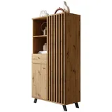 Newroom Highboard Barea, Wildeiche Highboard Modern Wandpaneel Vintage Sideboard Anrichte Wo... braun