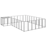 vidaXL Hundezwinger Schwarz 15,73 m2 Stahl