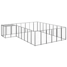 vidaXL Hundezwinger Schwarz 15,73 m2 Stahl