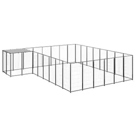 vidaXL Hundezwinger Schwarz 15,73 m2 Stahl