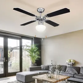 GLOBO Deckenventilator 106,6 cm Deckenventilator Silber