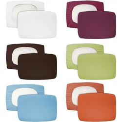 2er Pack Spannbezug Bezug für Nackenkissen Kissen Baumwolle 40x60cm