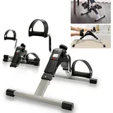 Fiqops Mini heimtrainer klappbar Bewegungstrainer Armtrainer Bike Fahrrad Cardio LCD - Schwarz