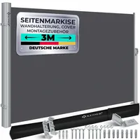 Kesser Seitenmarkise 180 x 300 cm grau Polyester