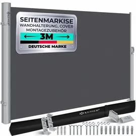 Kesser Seitenmarkise 180 x 300 cm grau Polyester