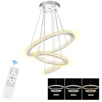 LETGOSPT Deckenleuchte 3 Ringen Moderne LED Hängelampe Esstisch Höhenverstellbar Hängeleuchte, LED fest integriert, Kaltweiß, Naturweiß, Warmweiß, 120W LED Pendelleuchten,Mit Fernbedienung,für Esszimmer Wohnzimmer