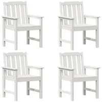 VidaXL Garten Essstühle 4 Stück Weiß 65,5x55,5x88 cm HDPE