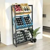 DanDiBo Ambiente DanDiBo Getränkekistenregal 6 Kisten Schwarz Metall Stehend 96563 Getränkekistenhalter 71 cm, Küchen, Küchenmöbel, Küchenregale
