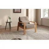 sit&more Sessel »Kolding«, Armlehnen aus eichefarbigem Buchenholz, verschiedene Bezüge und Farben beige