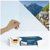 Blumtal Fensterfolie 30x200 cm 2er Set Blickdicht & statisch haftend + Rakel - zuschneidbare Sichtschutzfolie Fenster + UV-Schutz - Milchglasfolie selbstklebend - Folie für Fenster Weiß Frosted-Look