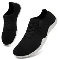 UNQWQZ Barfußschuhe Damen Sommer Barfuss Sneaker Weich Gymnastikschuhe Laufschuhe Sportschuhe Leicht Turnschuhe Atmungsaktives Walkingschuhe Schwarz & Weiß 40 - 40 EU