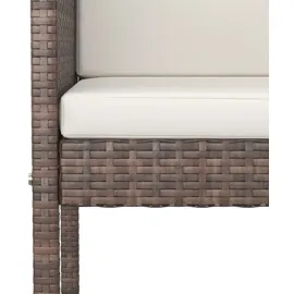 vidaXL 3-tlg. Gartenbar-Set mit Kissen Poly Rattan Braun