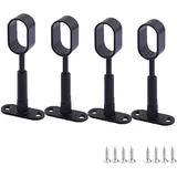AYGCI 4 Stück Stangenhalterung Edelstahl Verstellbare Schrankrohrhalter Gardinenstangenhalter Hängestangen Flansch Rohr Kleiderstange Pole Auflageträger Für Kleiderschrank