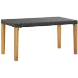 vidaXL Gartenbank 120 cm Schwarz Poly Rattan und Massivholz Akazie
